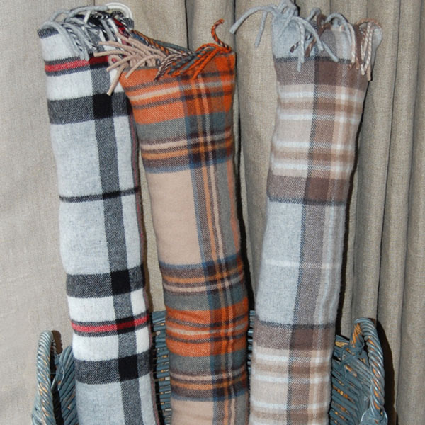 check lambswool draught excluders